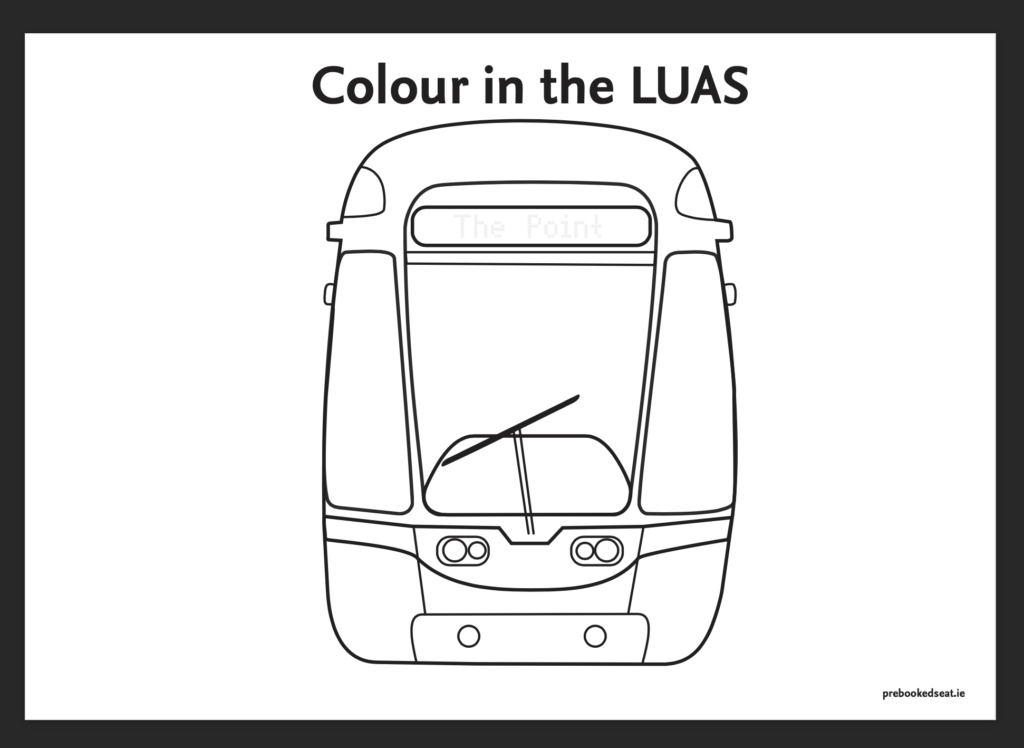 LUAS Tram Colouring Page – Printable for Kids - Pre-booked Seat