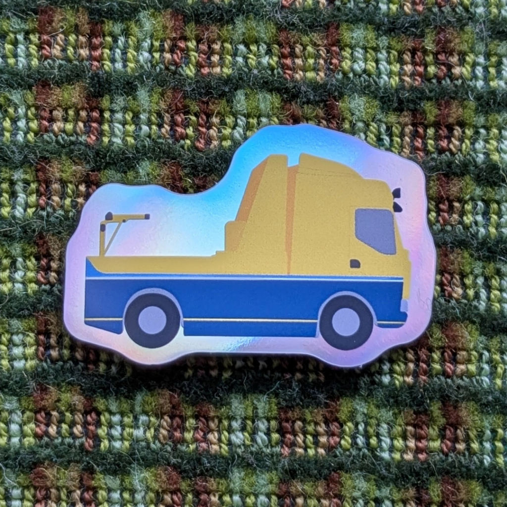 holographic sticker of Dublin Bus's Buspidéal rescue truck